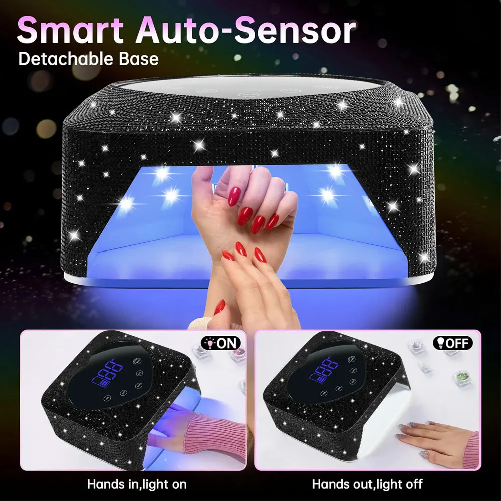 30 المصابيح الأشعة فوق البنفسجية LED مسمار مصباح قابلة للشحن التجفيف السريع سباركلي مسمار مجفف مصباح مانيكير لاسلكي لعلاج جميع هلام طلاء الأظافر