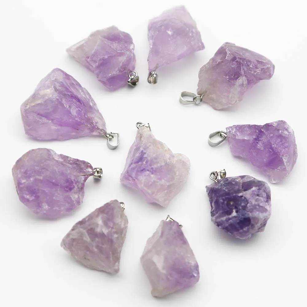 High Quality Natural Raw Ore Irregular Necklaces Pendants Multi-color Charms Fashion Keychain Jewelry Accessories Wholesale12Pcs