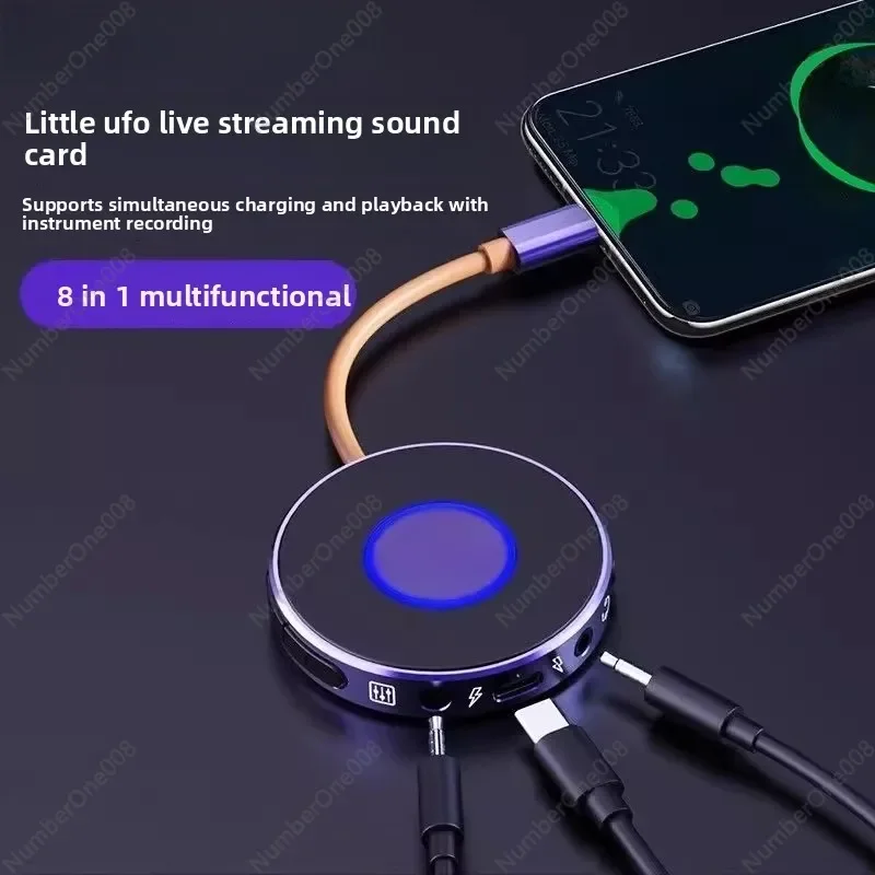 Portable USB Audio Interface for Live Streaming & Recording, Compact Sound Card for Guitar, Phone, PC with Effects
