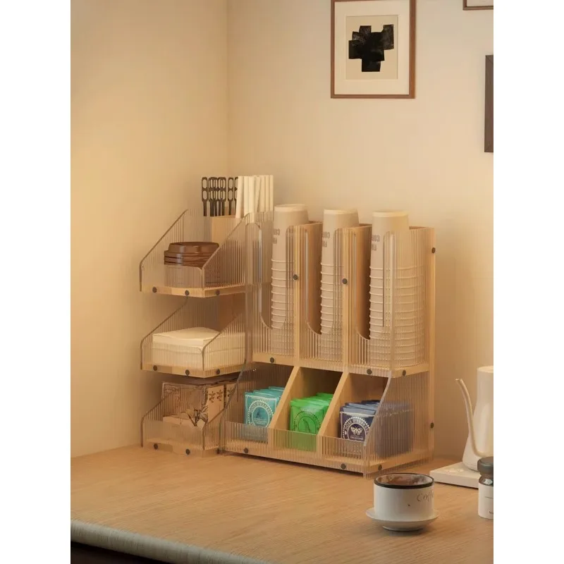 

Lounge table top paper cup straw sorting rack Pantry table disposable paper cup holder bar special paper cup holder for bar