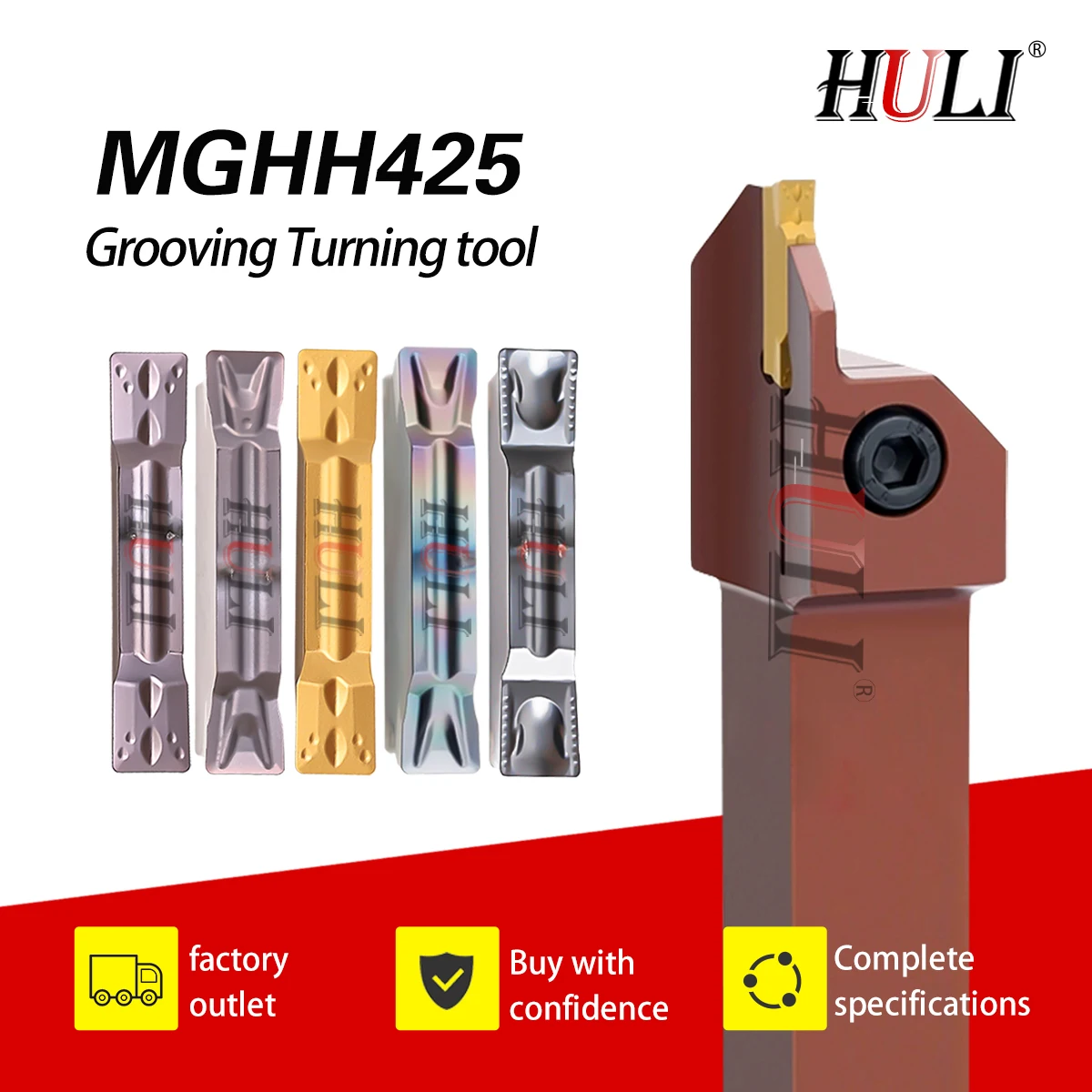 MGHH425R 24/36 60/75 160/400 Spring Steel End Face CNC Lathe Grooving Holder MGHH Inner Hole Grooving Cutter Bar MGMN400 Insert