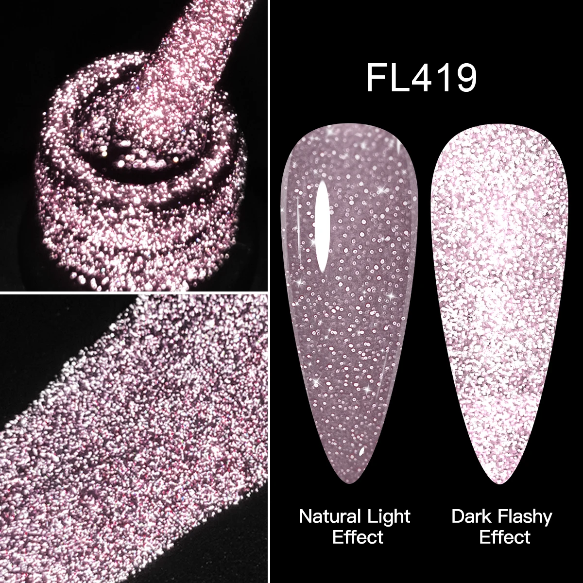 FOUR LILY 7ml Reflective Gliiter Gel Nail Polish Champaign Gold Silver Nail Art Semi Permanent UV LED Gel Varnish For Manicure