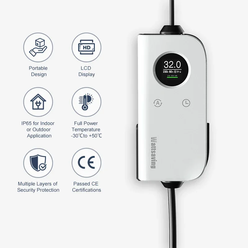 7kw/7.4kw AC Charger Chinese OEM Supplier OEM Wall-Mounted Electric Charging Station AC Single Phase Electric Car Charger