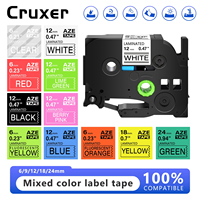 Cruxer 12/18/24mm Laminated Label Tape Compatible for Brother TZE-231 Tze 211 231 251 631 Ribbon Tape for Brother P-Touch