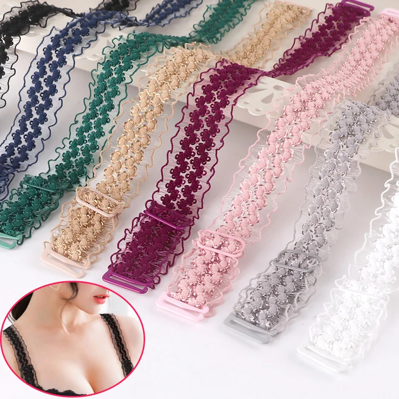 

Summer Colorful Lace Bra Straps Elastic Underwear Straps Shoulder Straps Wide Women Sexy Bra Strap Wedding Intimate Accessories