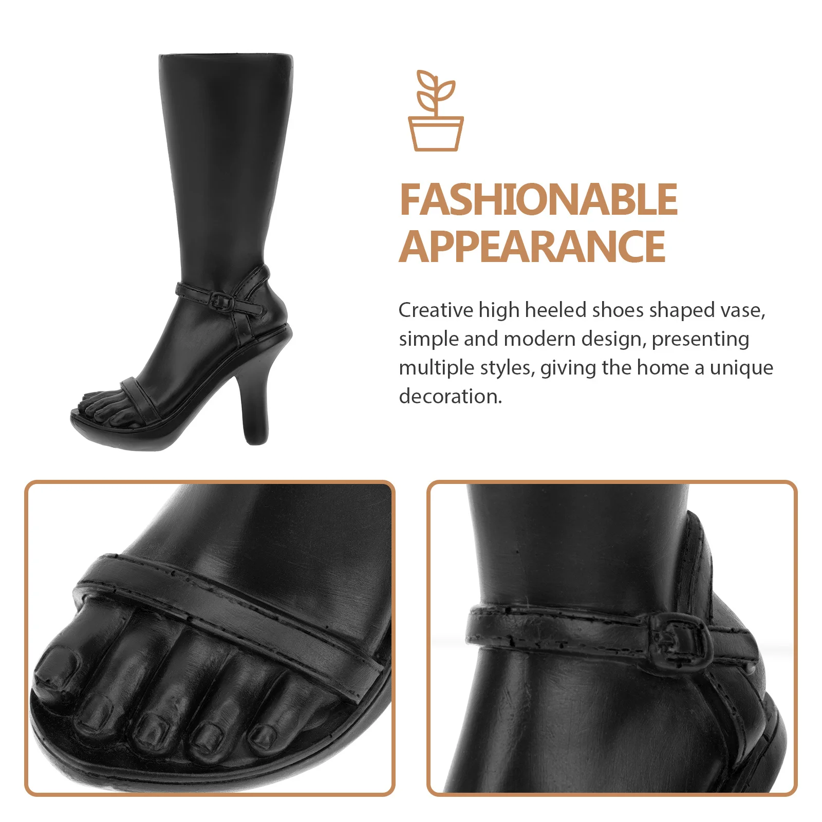 

Creative High Heels Vase in Resin Finish Stylish Flower Arrangement Decor for Bedroom Entrance Party Coffee Shop