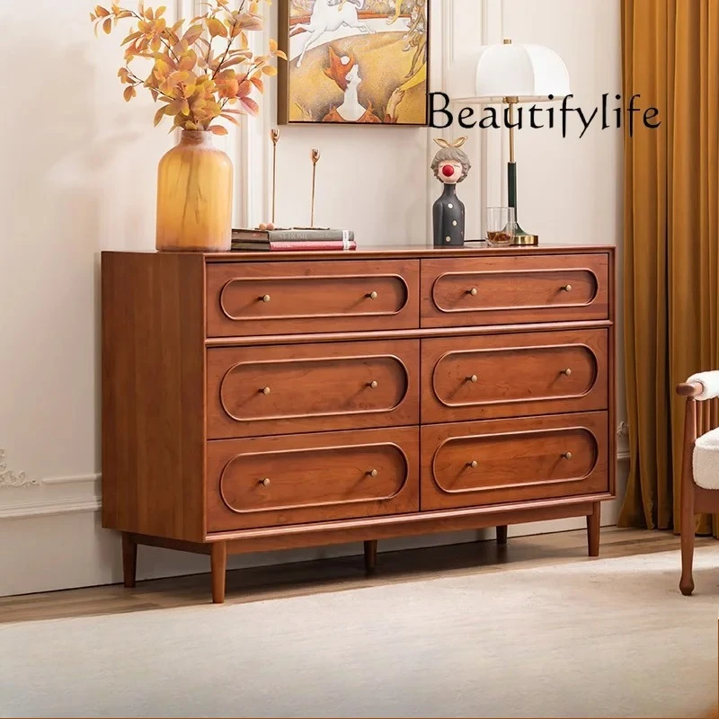 

Nordic Style Solid Wood Chest of Drawers Household Minimalist Storage Cabinet