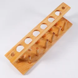 Wooden 6 Vents Test Tube Rack Holder Pipe Stand School Laboratory Supplies