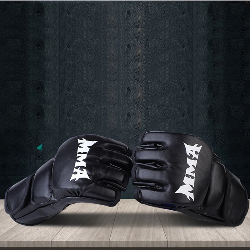 Guantes de boxeo profesionales de medio dedo para adultos, Mma, Muay Thai, Sanda, guantes de entrenamiento transpirables, guantes de lucha