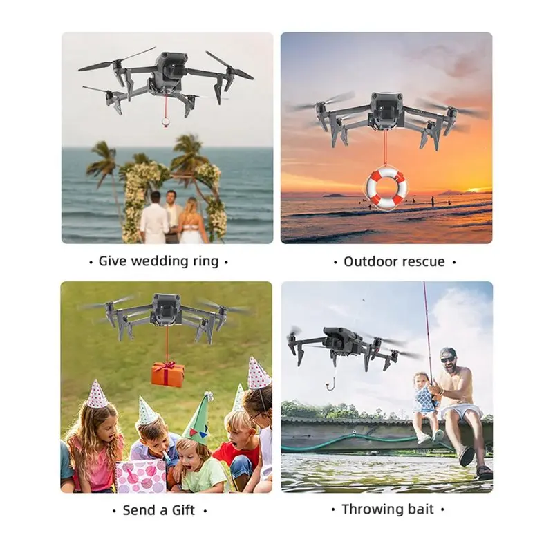 ABUO-3X Airdrop System Thrower For DJI 3/3 Pro/3 Classic Delivery Advertising Fishing Bait Throwing Gifts Drone Thrower