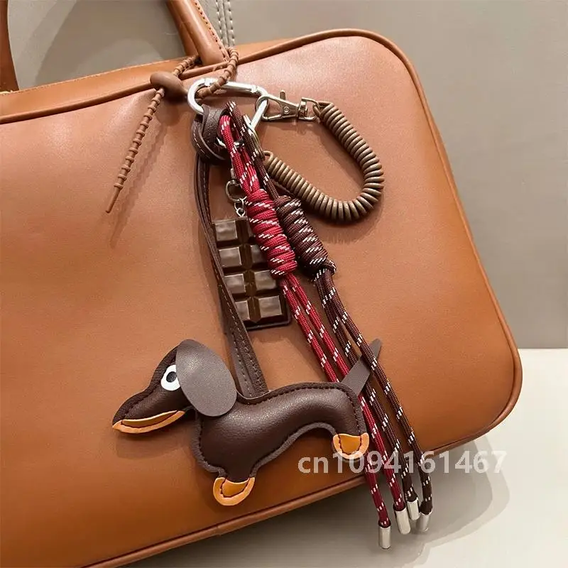 Braided Rope Bag Pendant High-grade Keychain Pendant Ruth's Same Style Dachshund Pendant Suitable For Phone Bag Accessories