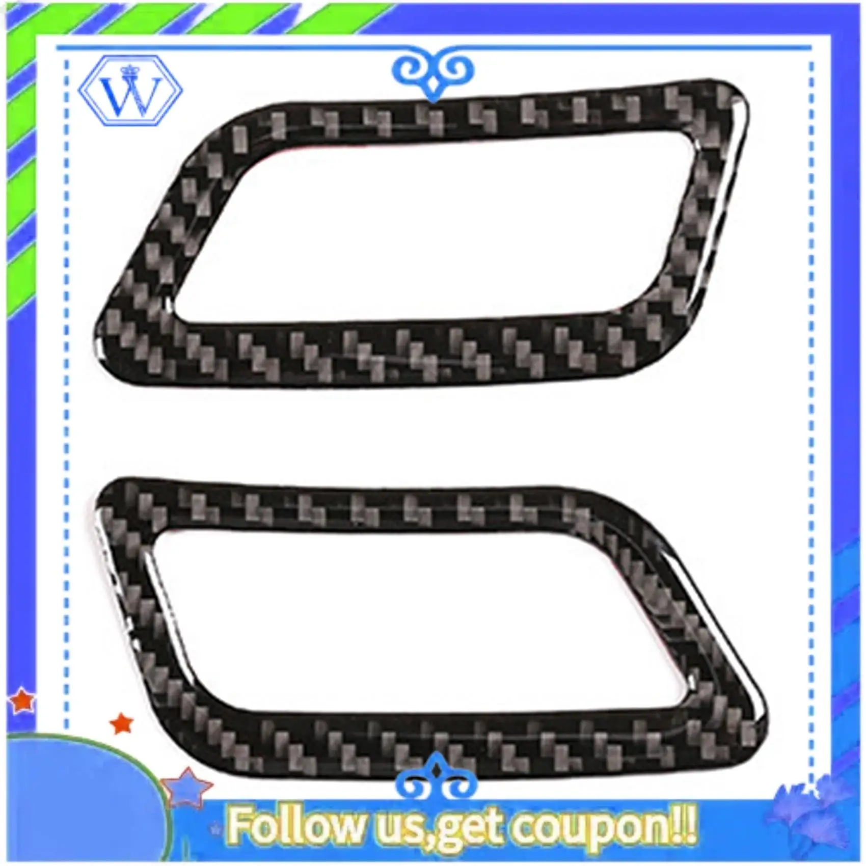 2Pcs Soft Carbon Fiber Front Dashboard Side Air Outlet Trim Conditioning Vent Cover Sticker For Nissan X-Trail 2014-2018 #2