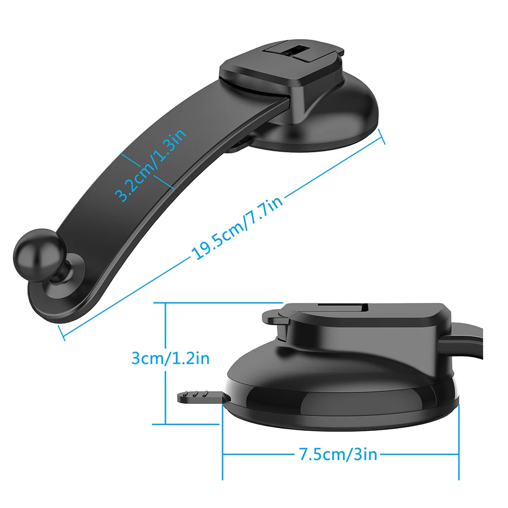 Accessories: Suction Cup Car Phone Bracket 17mm Universal Ball Telescopic Arm Foldable