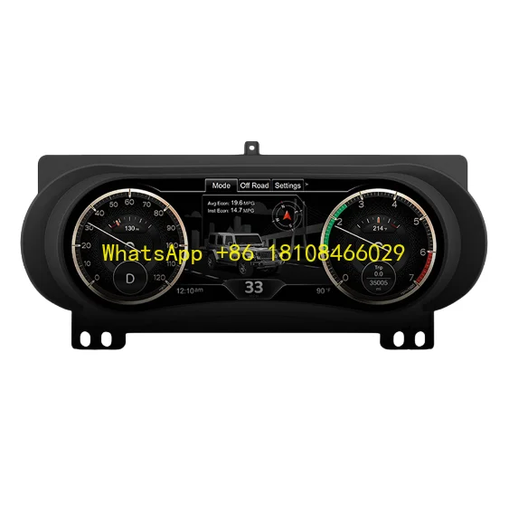 

12.3'' LCD Dashboard for Wrangler 2018-2023 LCD Instrument Cluster Plug and Play LCD Odometer Virtual Digital Cluster Cockpit