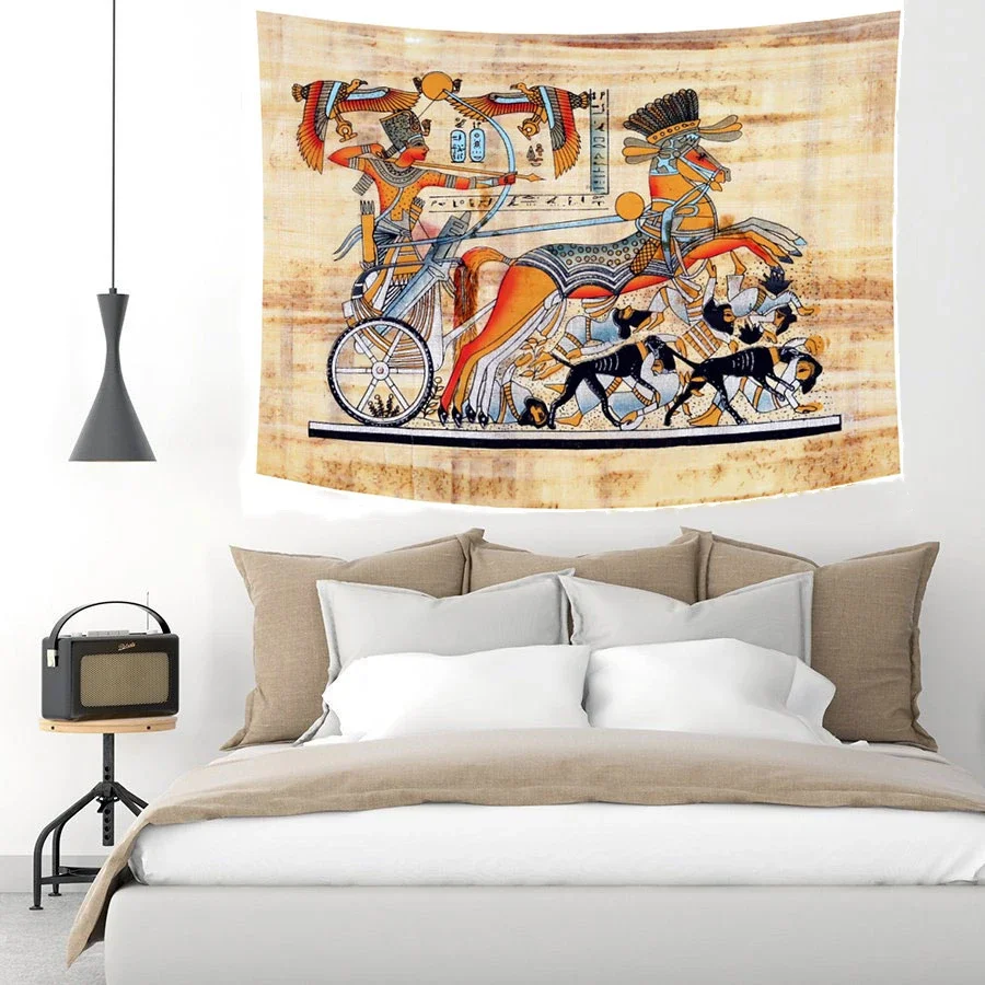 Ancient Egyptian Chariots Papyrus Paintings Tapestry Wall Hanging For Living Room Bedroom Dorm Decor