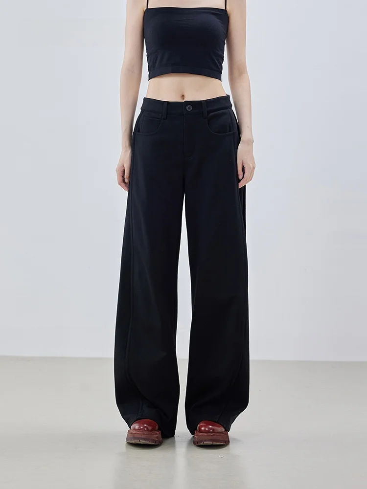 

Зимние повседневные спортивные брюки XMOOM2024 с прямыми штанинами, с боковыми вставками, комфортные, с высокой талией, длинные