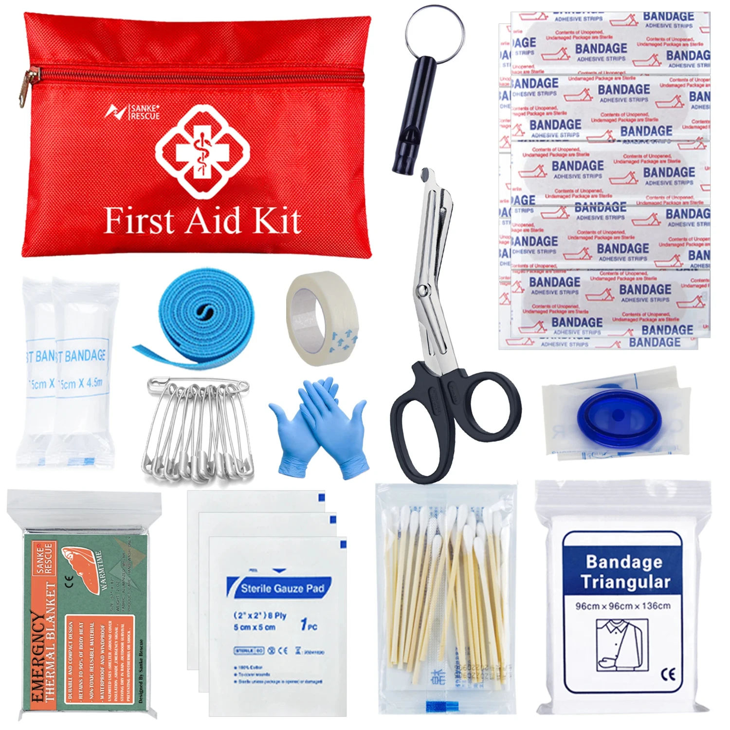 Survival First Aid Kit Military Outdoor Emergency Trauma Bag Camping Hiking Adventure Gear