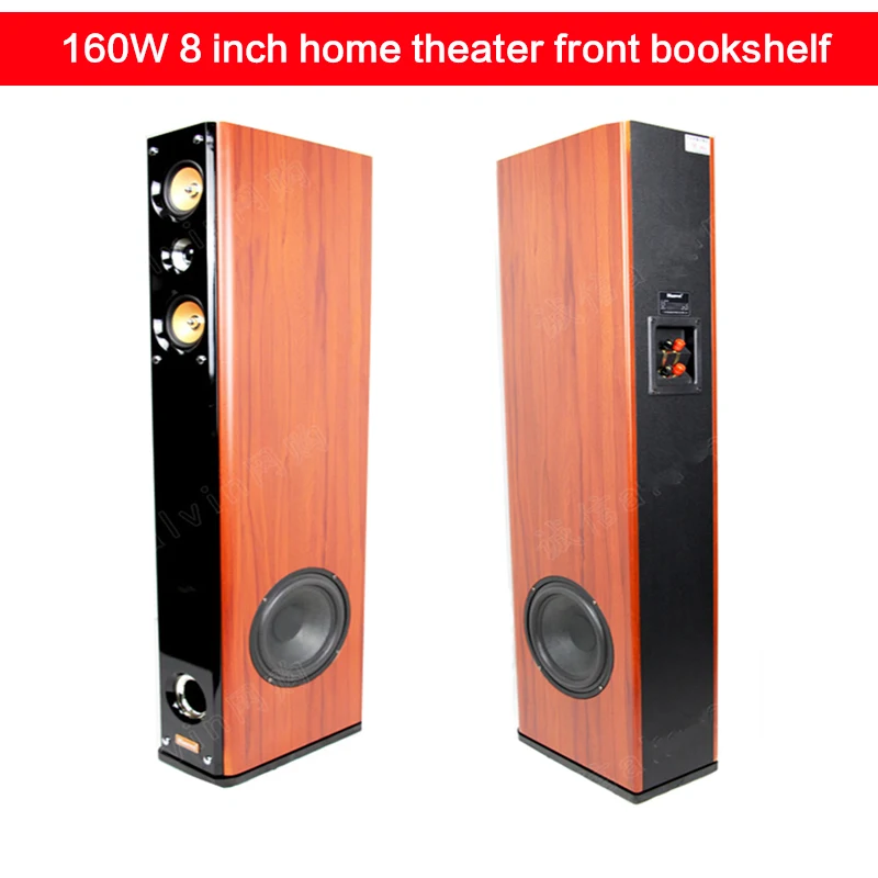 160W 8 Inch High-power Home Speaker Home Theater Front Bookshelf Hifi Speaker Fever Passive Speaker Floor-standing Audio