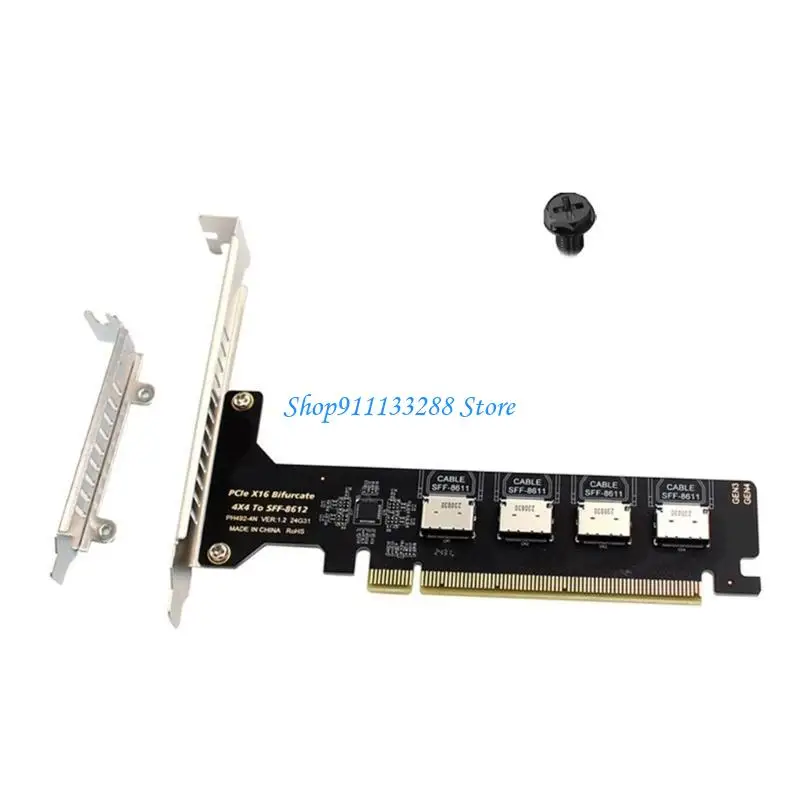 G88D PCIExpress 16x đến 4 Cổng Oculink SFF 8612 SFF 8611 Thẻ mở rộng bộ điều hợp