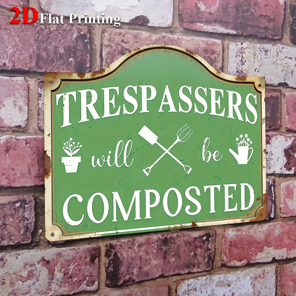 1pc, 2D Flat, Signs Metal Sheet Painting 
