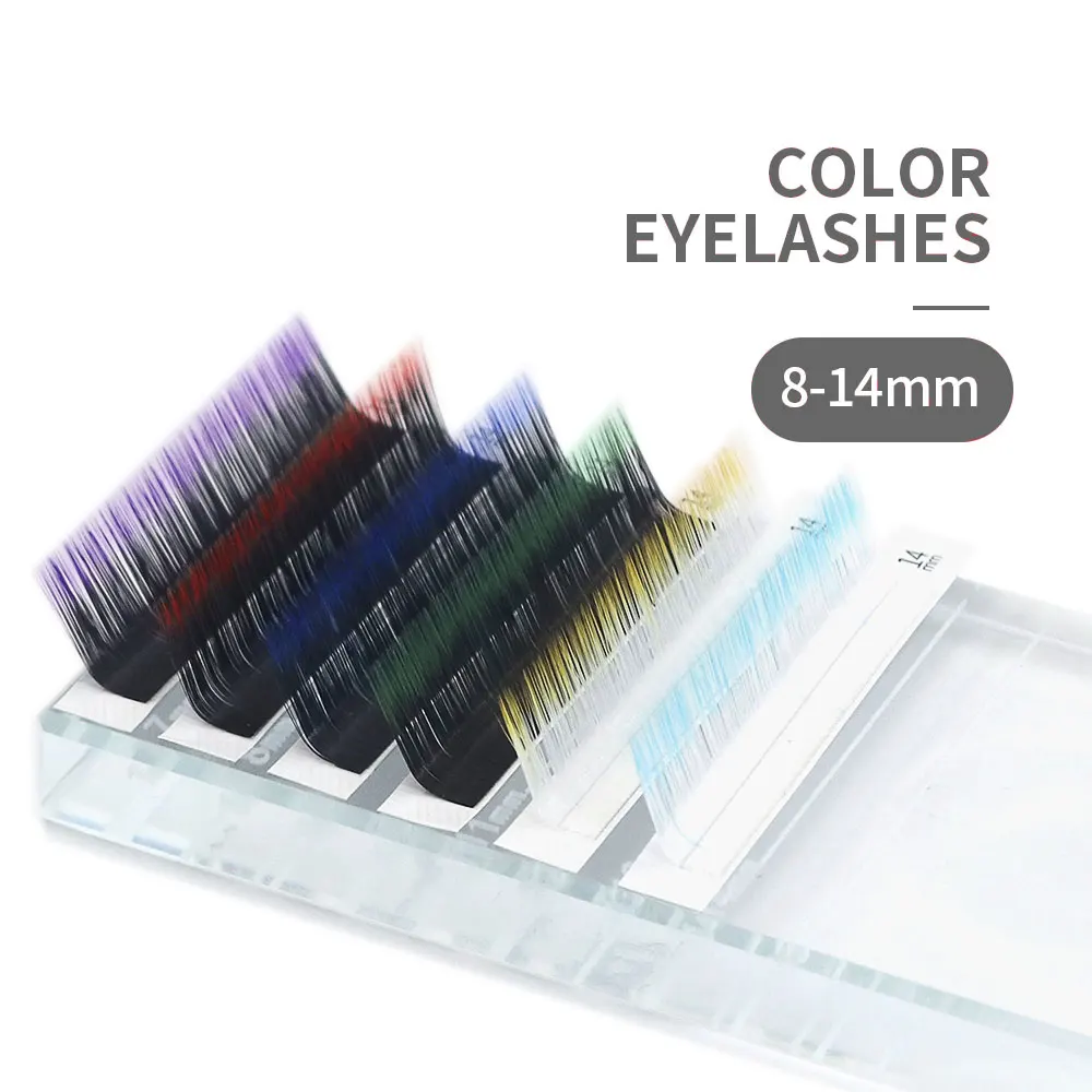 Gradient Color Eyelash Extension Gradient Red Green Blue Purple Color Eyelashes Ombre False Lashes Makeup Tools