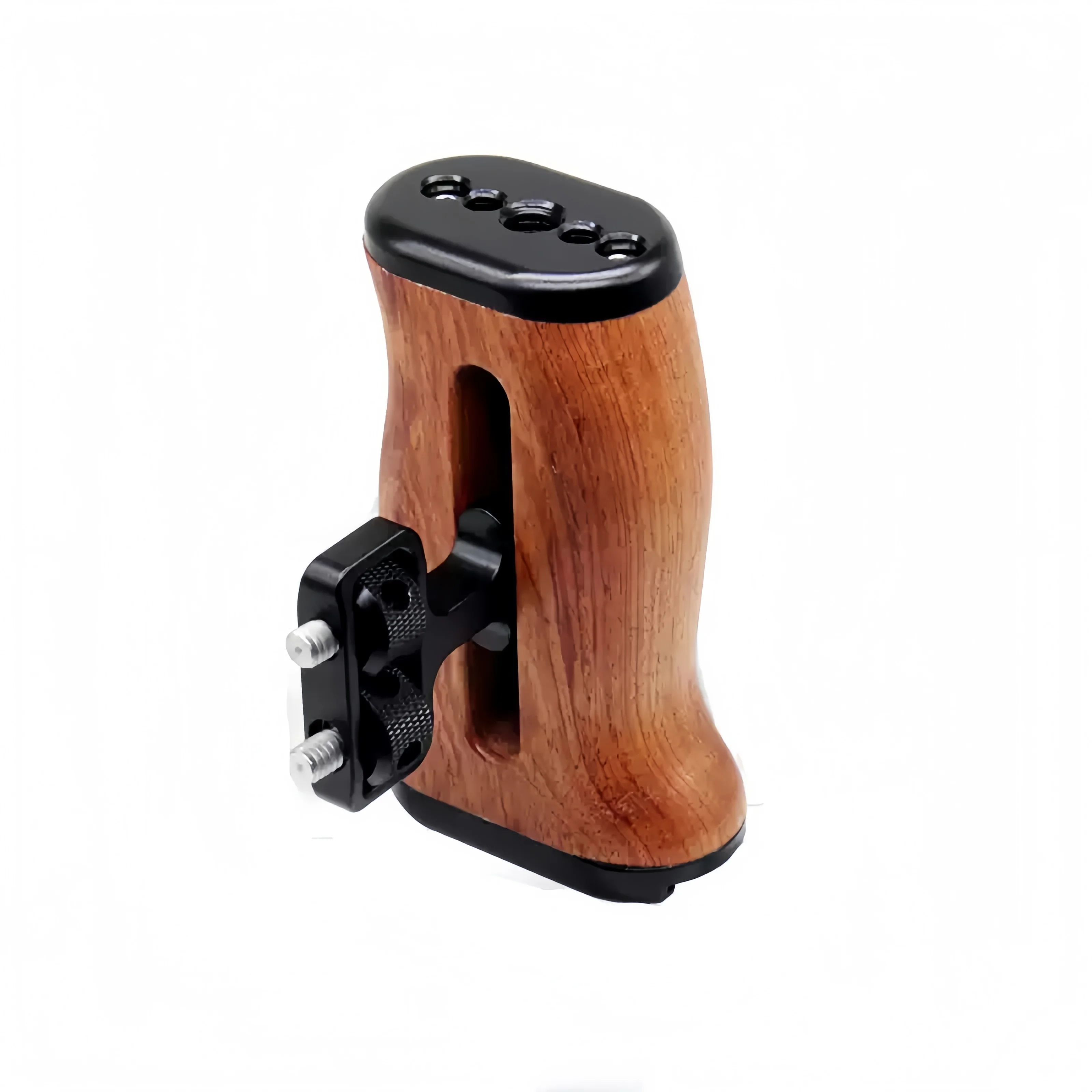 Jaula universal para cámara con mango de madera para lado izquierdo/derecho, orificios de 1/4'' y soporte para accesorios fríos, para Sony y Canon, para grabación de video auxiliar.