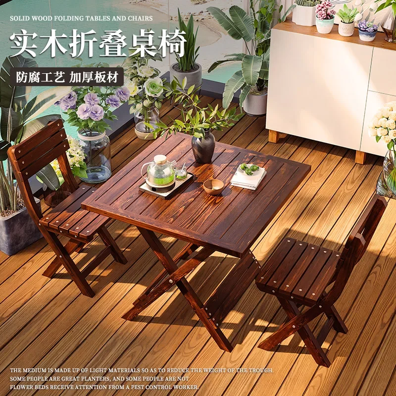 

Outdoor foldable small combination Outdoor courtyard three-piece balcony