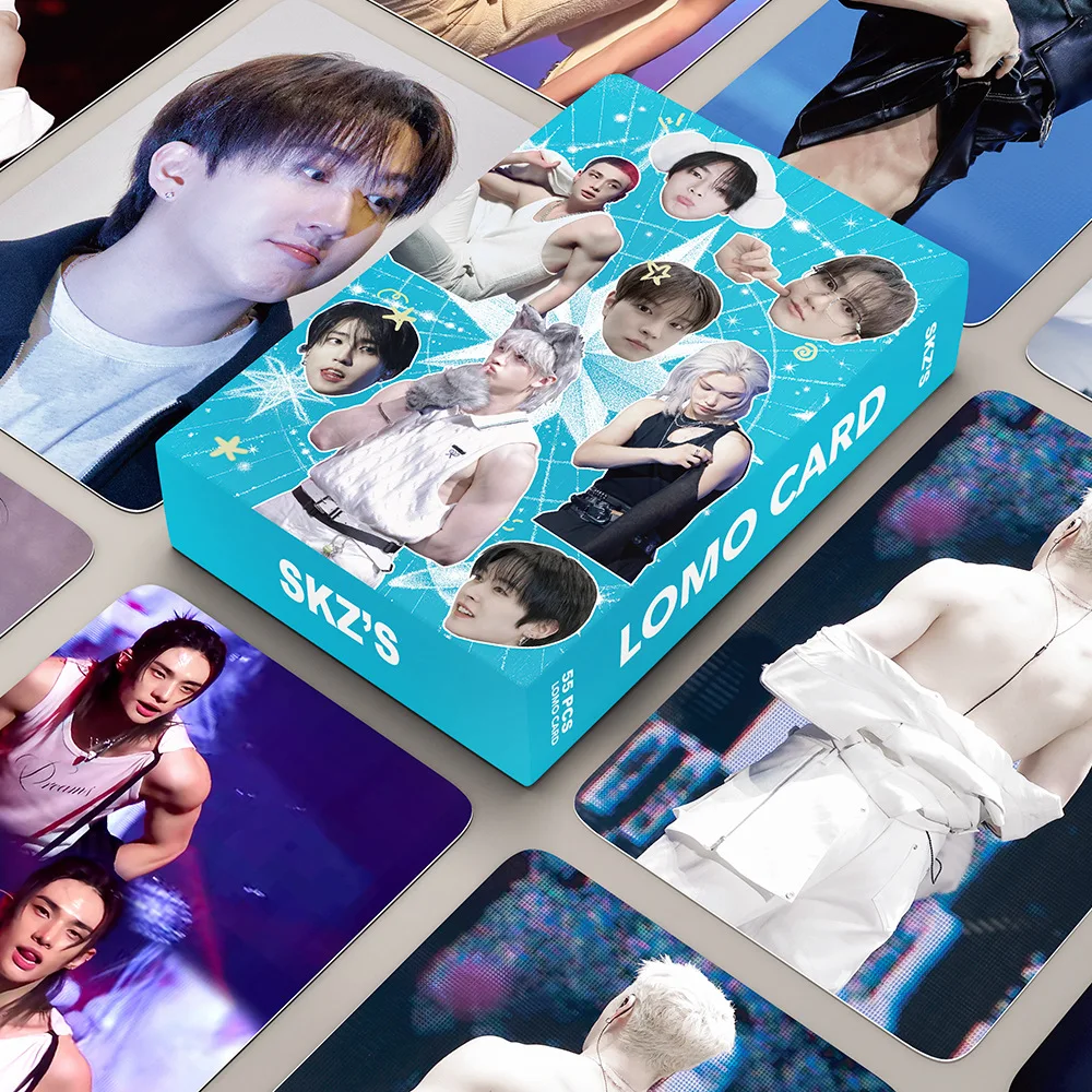 

Коллекционные фотокарточки Stray Kids: сексуальные, мускулистые, красивые, 55 штук в коробке, открытки-ламинаты, маленькие карточки, коллекция SKZOO