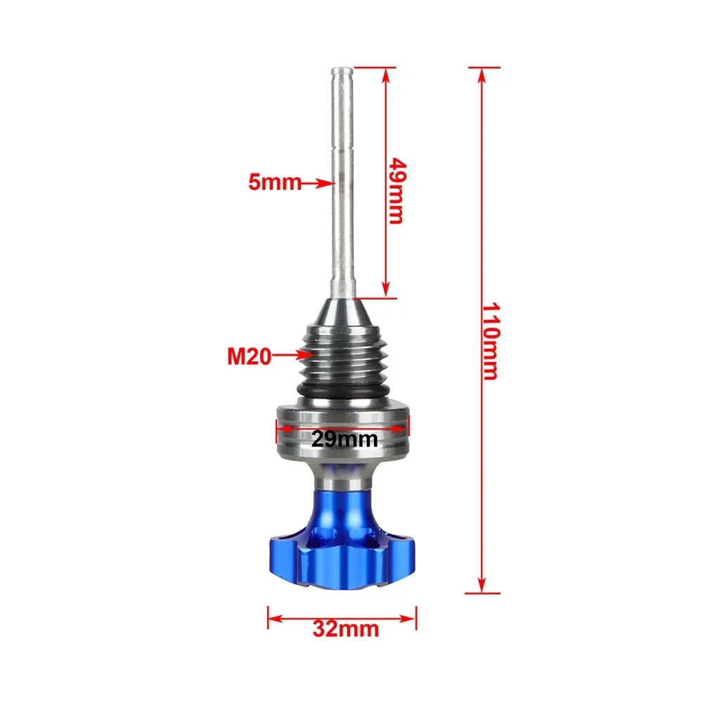 1pcs Scooter Motorcycle Engine Oil Dipstick Filler Cap Plug Engine Crankcase Oil Level Gauge Red Blue Black Gold Silver Aluminum
