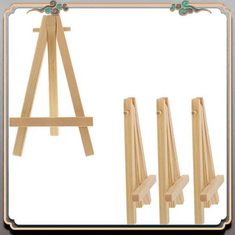 

Durable 50Pcs Kids Mini Wooden Easel Art Painting Card Stand Display Holder Drawing For School Student Artist Supplies 16X9cm