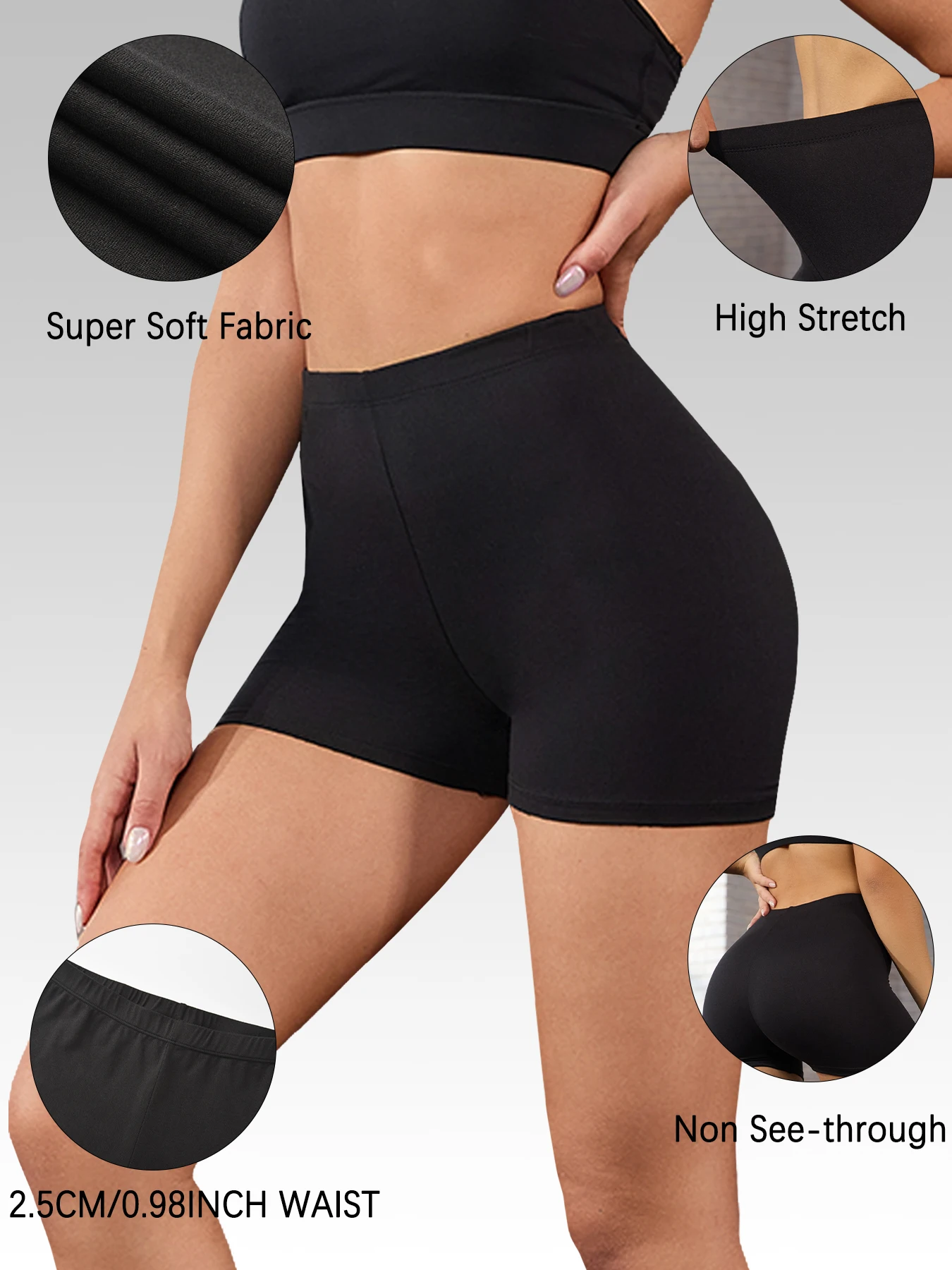 กางเกงขาสั้นกีฬาเอวยางยืดสูง 3 ชิ้น สำหรับผู้หญิง เนื้อผ้านุ่มพิเศษ ไม่บาง มองไม่เห็น เหมาะสำหรับโยคะ วิ่ง ออกกำลังกาย ฟิตเนส ชุดออกกำลังกายสำหรับผู้หญิง