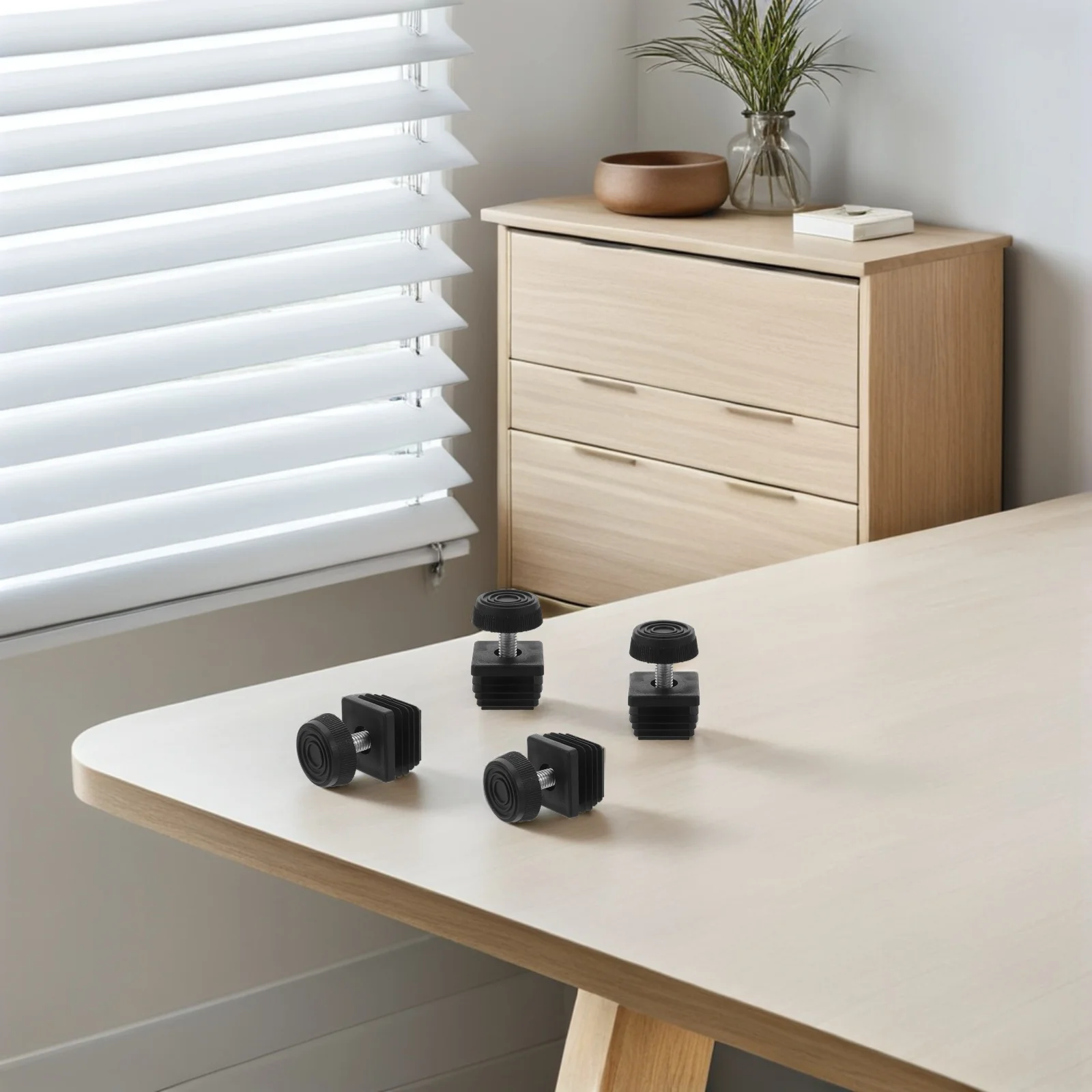 

12Pcs Office Furniture Leveling Feet Adjustable Square Insert Chair Foot Levelers Table Leg Floor Protectors Chair Foot Levelers