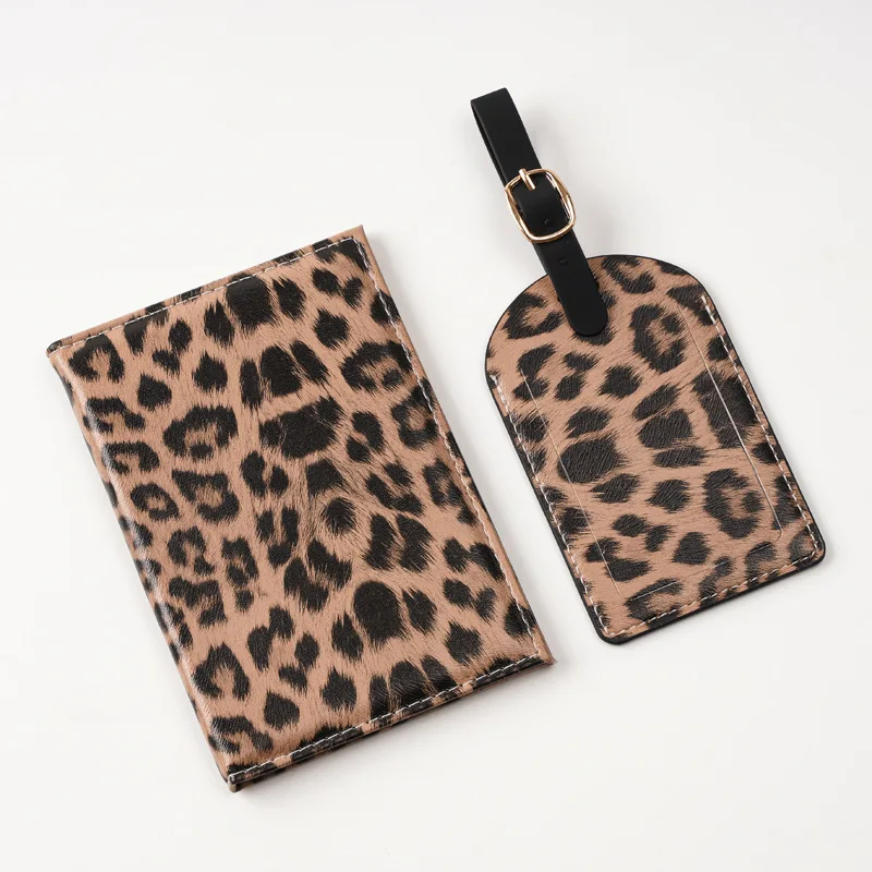 

Leopard Print Passport Protective Cover Travel Passport Holder Wallet Gift PU Leather Card Case Cover Unisex Storage Bag