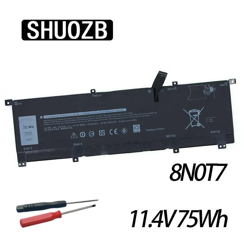 SHUOZB 8N0T7 Laptop Battery For Dell XPS 15 9575 2-in-1 Precision 5530 2-in-1 Series Notebook TMFYT 0TMFYT P73F 11.4V Free Tools