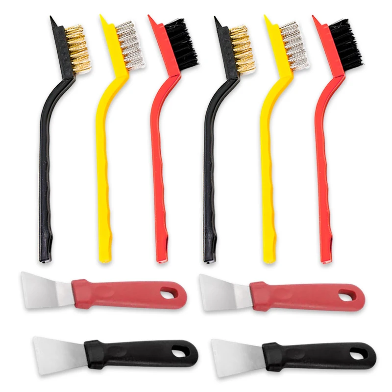 

10Pcs Gas Stove Cleaning Wire Brush And Shovel Strong Decontamination Oil Cleaning Metal Fiber Brush Household Kitchen Tools