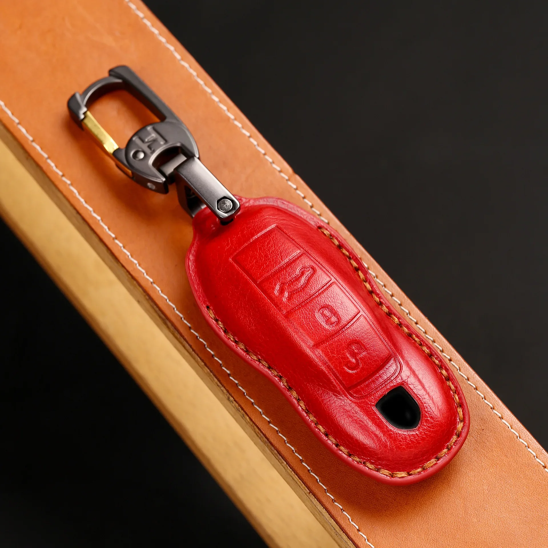 1 قطعة مفتاح السيارة الجلدية واقية غطاء بدون مفتاح مفتاح قذيفة لبورشه بوكستر 718 كايمان كايين باناميرا ماكان 911