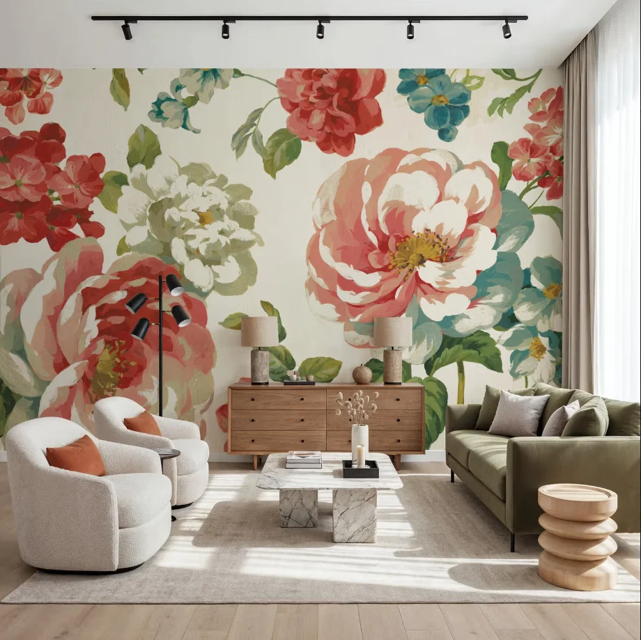 custom TV background European style pastoral wallpapers for living room bedroom flower wallpaper sofa 3D wallpaper home decor