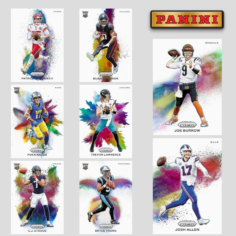

2023 Panini Prizm Color Blast NFL Joe Burrow Josh Allen Patrick Mahomes II Diy Homemade Rygby Star Trading Cards Gift Collection