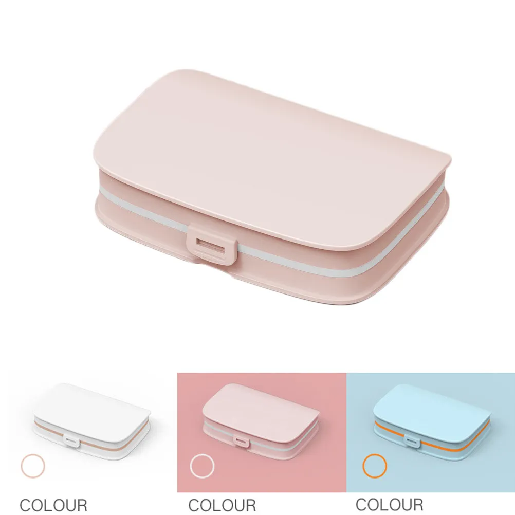 1Pcs Portable Pill Box Mini Medicine Splitters Pink Size S Easy Open Daily Organizer Travel Storage Kit Supplements