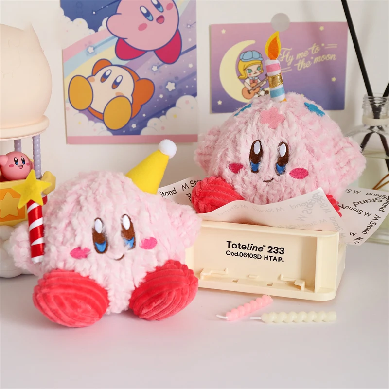 Kawaii Kirby Plush Toys Cartoon Birthday Star Kirby DIY Birthday Cake Decoration Desktop Kawaii Accessories Juguetes Para  Niños