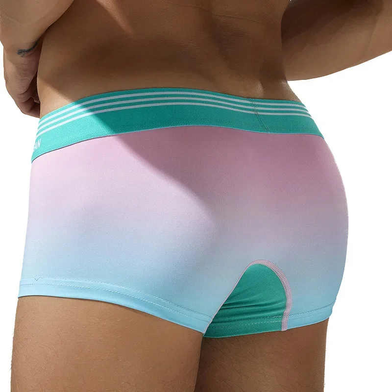 Jugend u konvexe Tasche Unterwäsche für Männer sexy niedrige Taille Polyester Gradient ein schicht ige Boxer kurze Teenager sexy Bottom Dessous