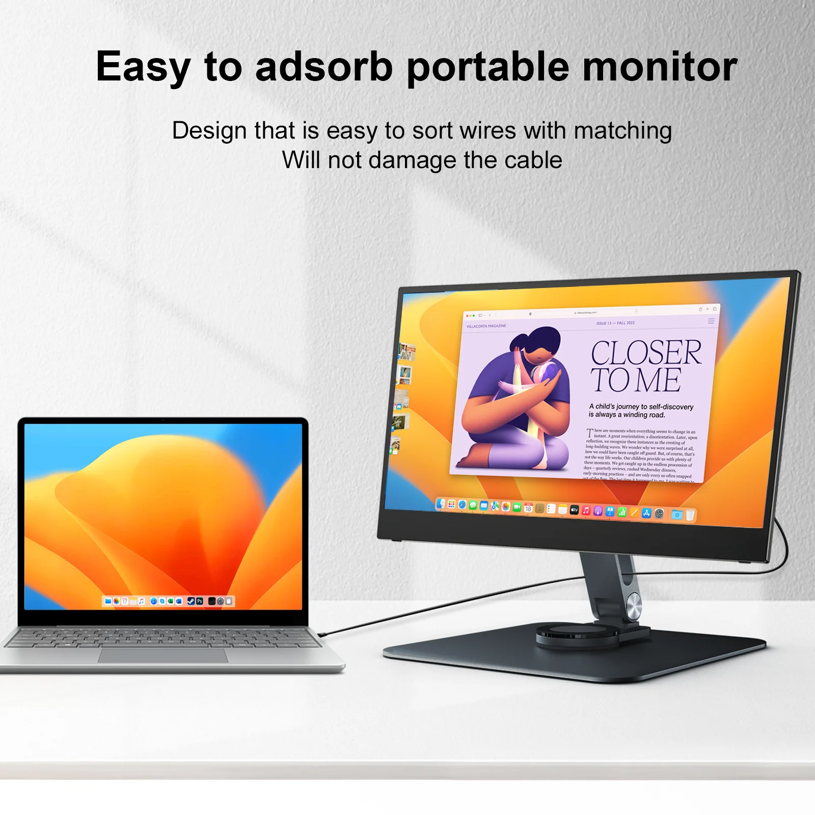 Metal Magnetic Portable Monitor Holder 10 to 21 inch for Tablet Desk Stand for Ipad Pro Xiaomi Samsung Huawei Tablet Accessories