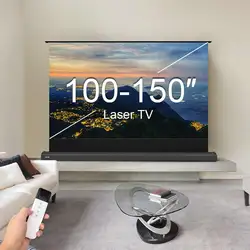 100-150 inch Motorized Electric No-Tension Floor Rising UST ALR Projector Screen for Ultra Short Throw Projector Laser TV