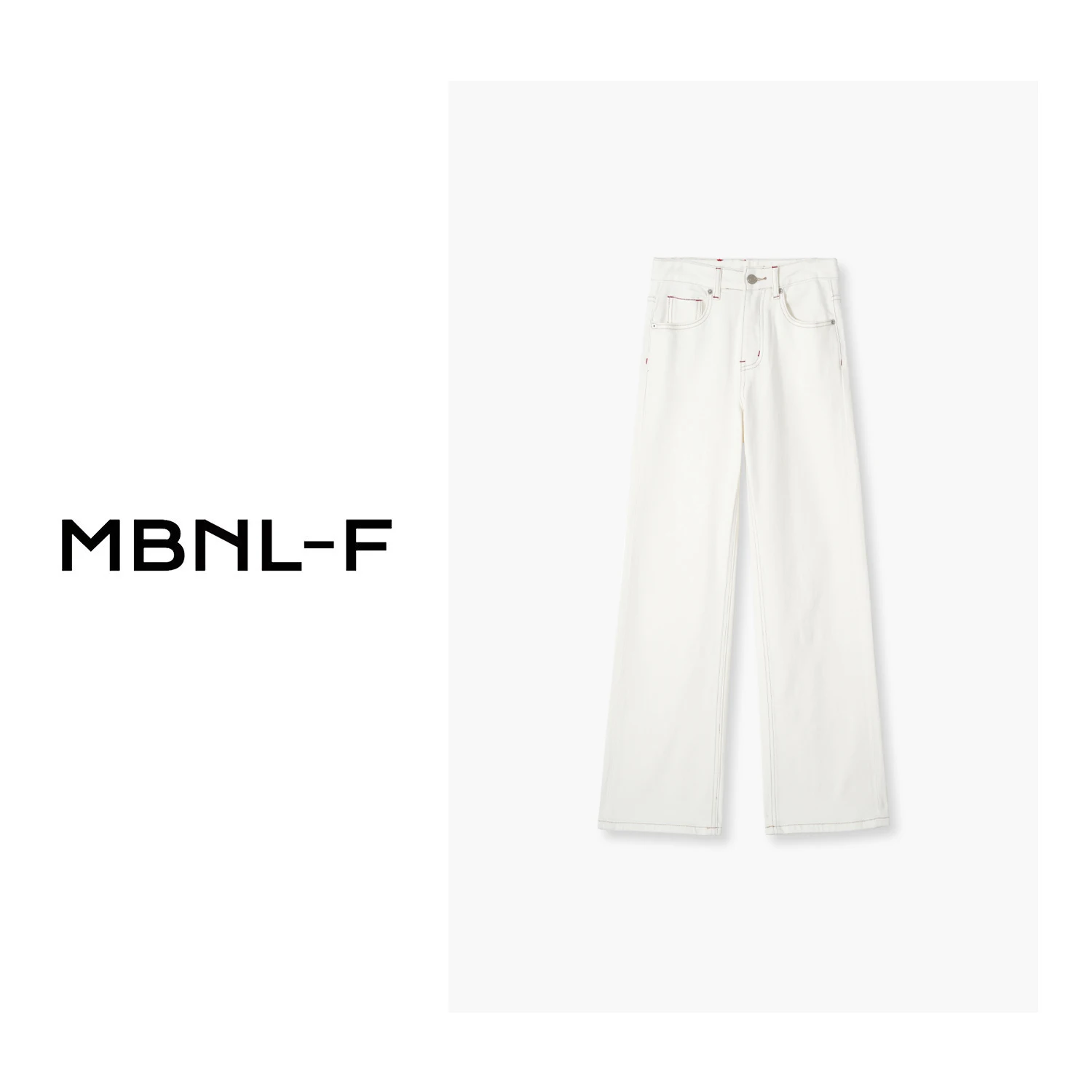 

Джинсы женские MBNLF Pure White Denim, повседневные, длинные, с высокой талией, прямые, синие, осенняя коллекция, премиум качество, модель XMZB535