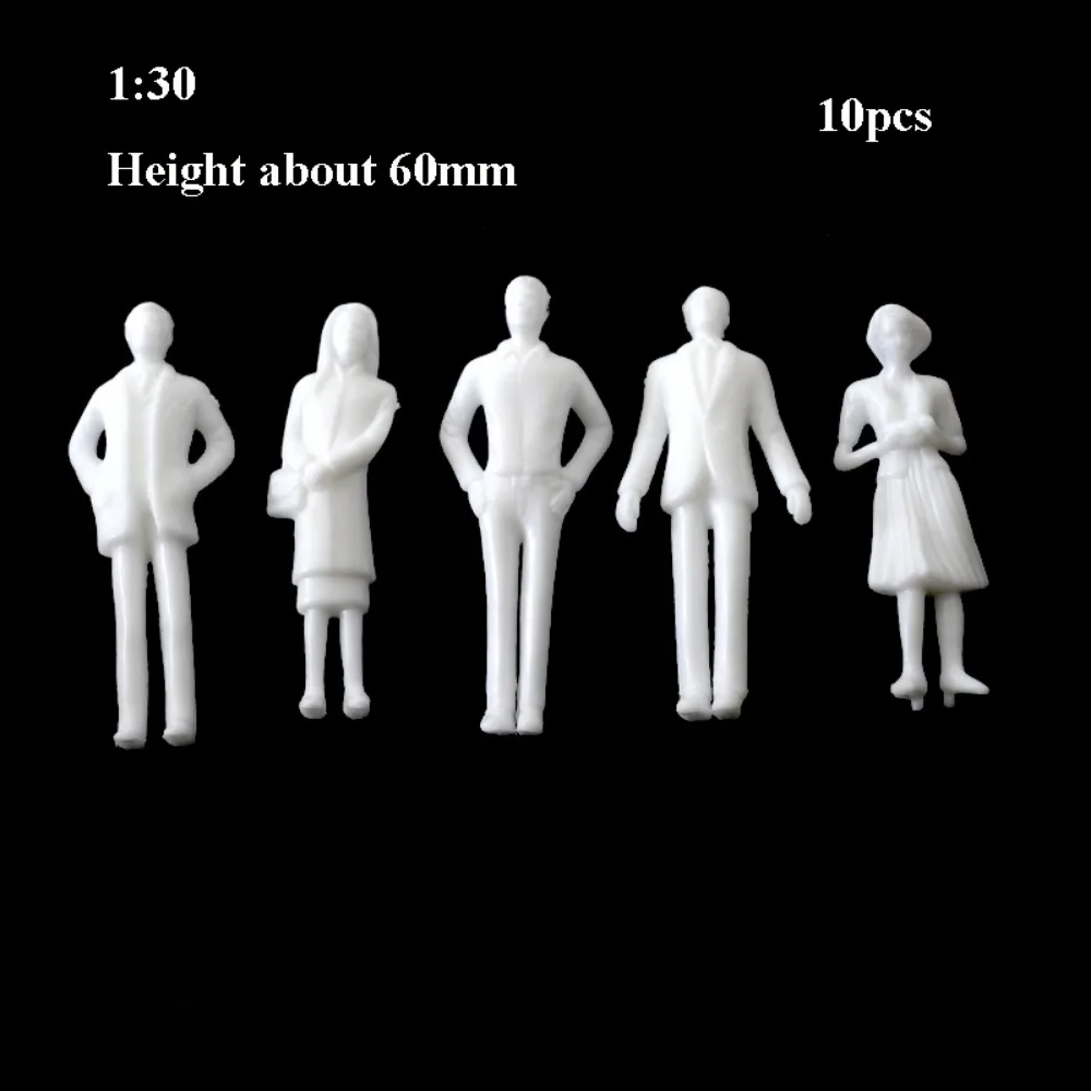 10/100pcs 1:300/1:200/1:100/1:150 Miniature Simulation Figures Model White Color Plastic Building People Figures
