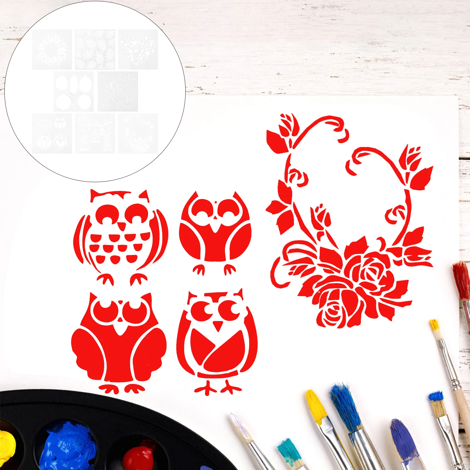 

8Pcs Drawing Stencils Pet Material Safe Washable Reusable for Kids DIY Chalkboard Painting Templates Art Decoration