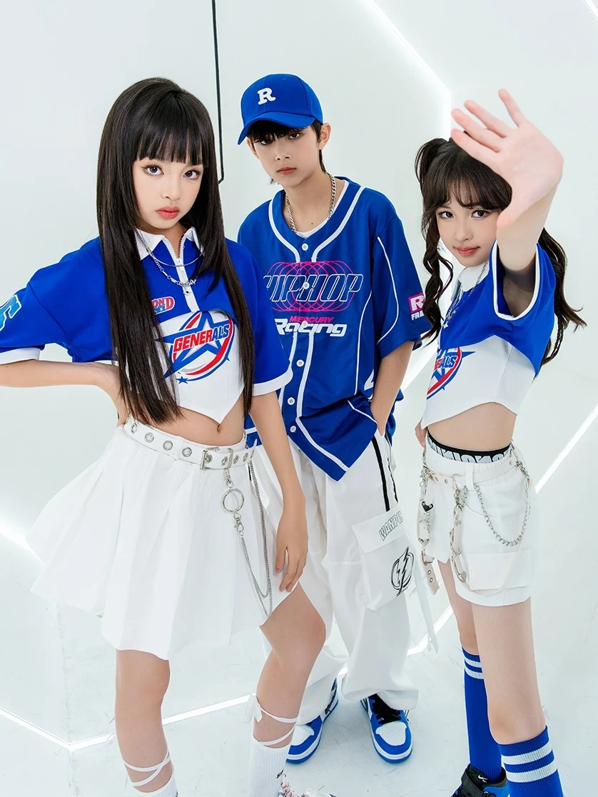 2024 Children Hip Hop Dance Costumes For Girls Loose T-Shirts Hiphop Pants Streetwear Boys Jazz Modern Dance Clothing