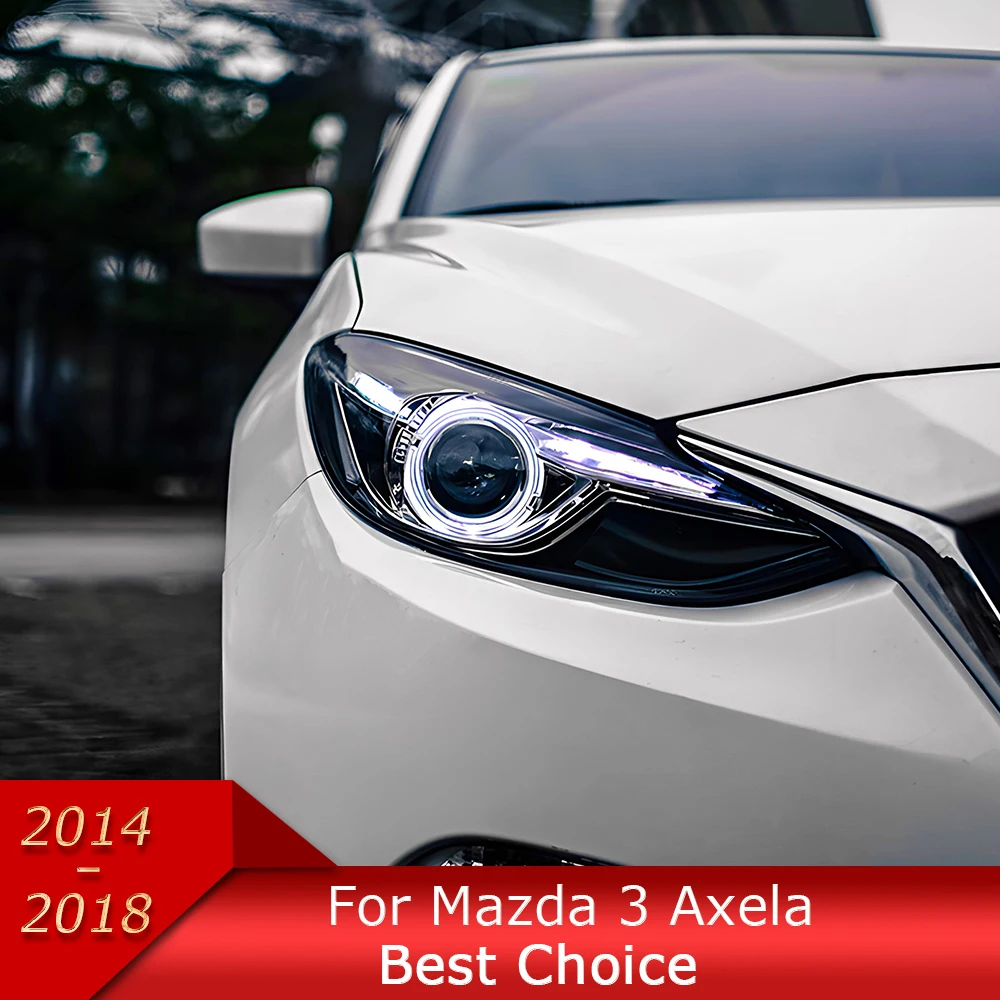 Car Lights for Mazda 3 Axela 2014-2018 LED Auto Headlight Assembly Upgrade High Configure Bifocal Lens Signal Lamp Accessories