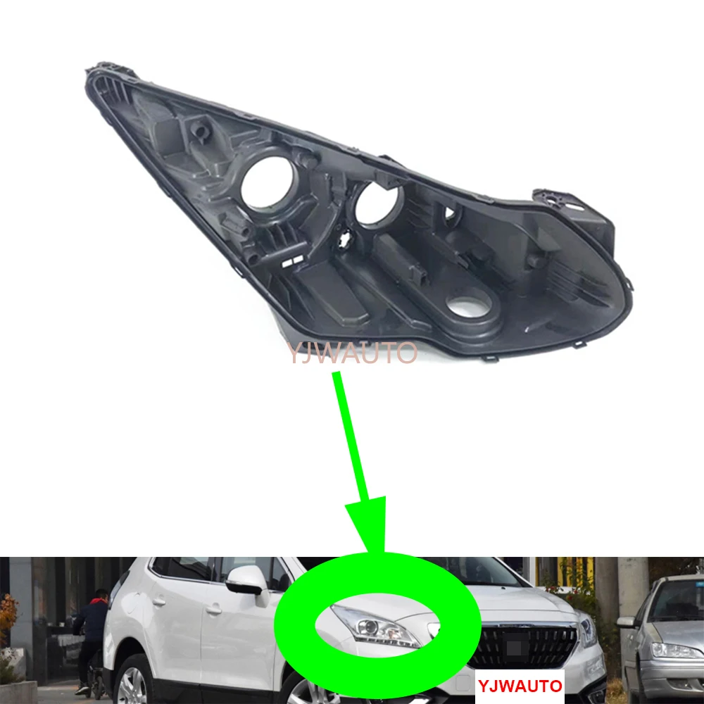 Front Lamp Holder forPeugeot 3008 2013~2019 Headlight Base Car Headlamp Support Replacement Auto Light Back House