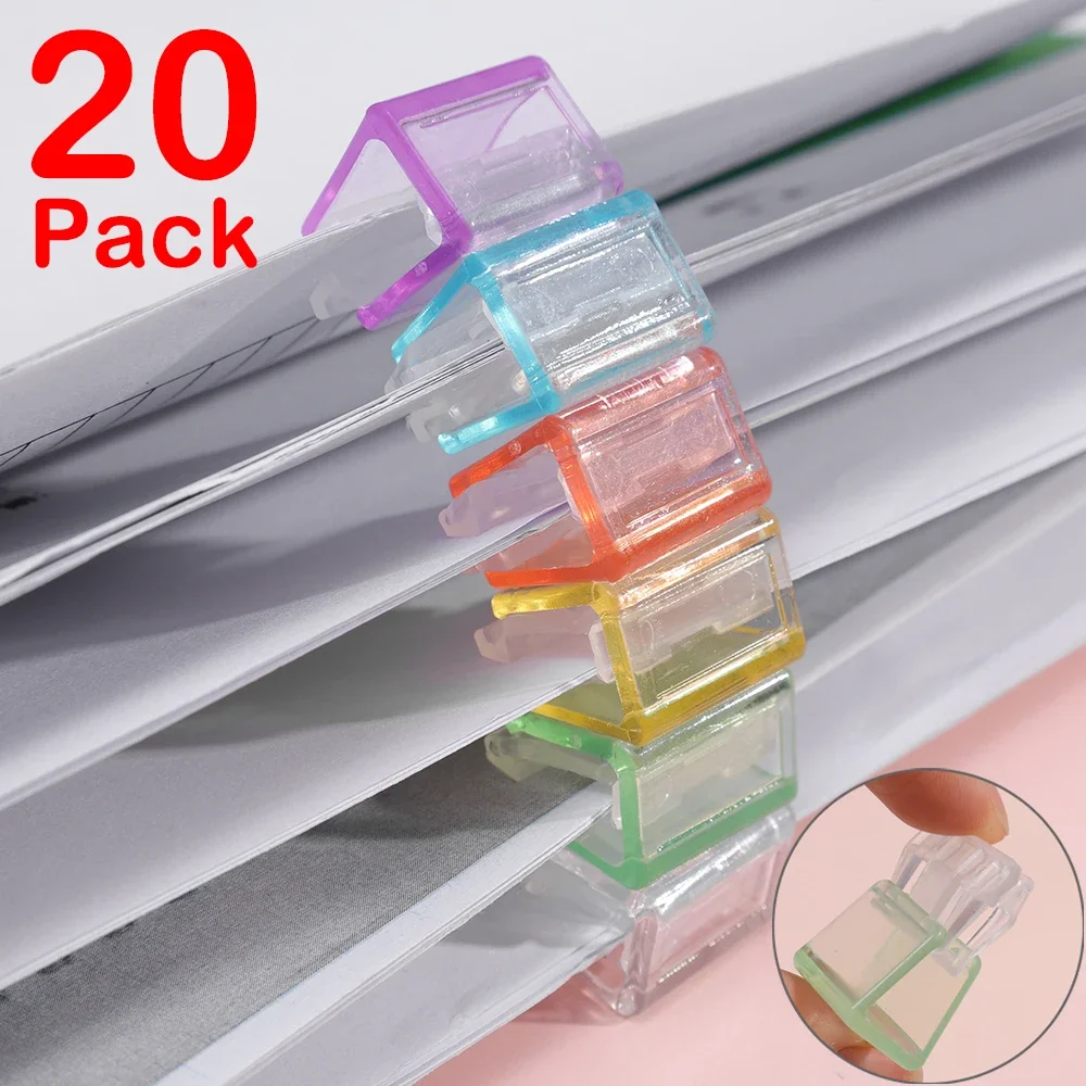 1/20Pcs Staples Paperclip Mini Candy Color Paper Clip Office School Transparent Documents Bookmarks File Index Page Holder Clamp